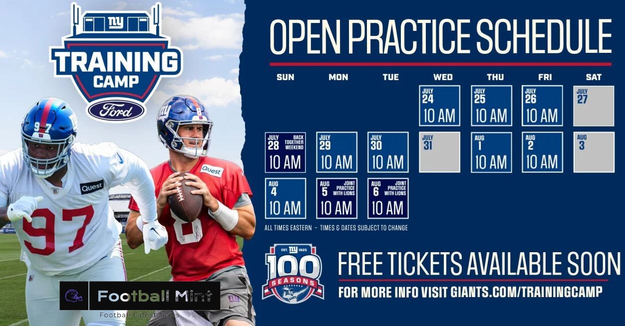 New York Giants announce 2024 open training camp dates